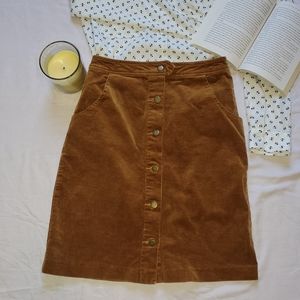 Front button pencil skirt